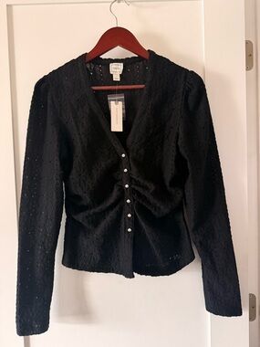 Maeve Textured Eyelet Top